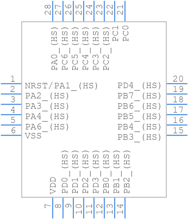 STM8L101G3U6A - STMicroelectronics - PCB symbol
