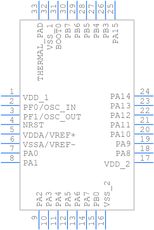 STM32F302K8U6 - STMicroelectronics - PCB symbol