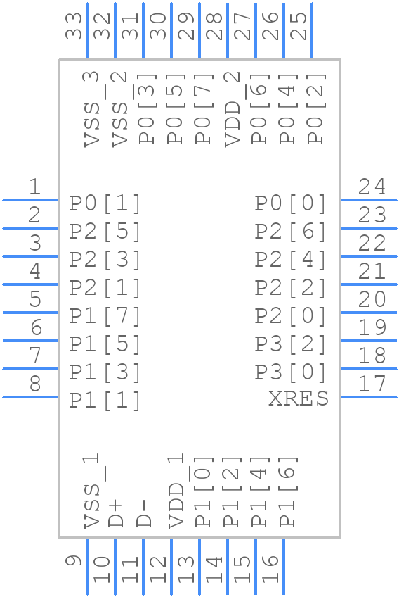 CY7C64343-32LQXC - Infineon - PCB symbol