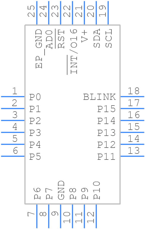 MAX7314ATG+ - Analog Devices - PCB symbol