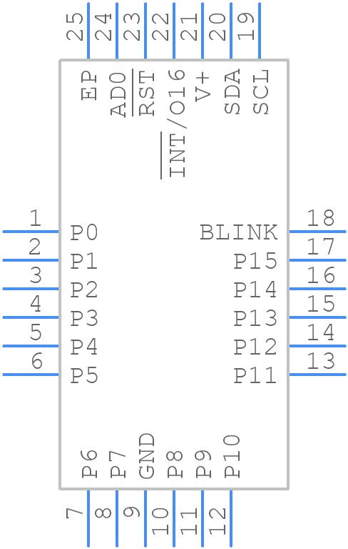 MAX7314ATG+T - Analog Devices - PCB symbol