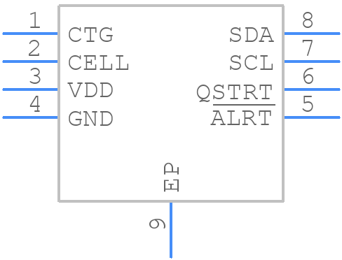 MAX17049G+ - Analog Devices - PCB symbol