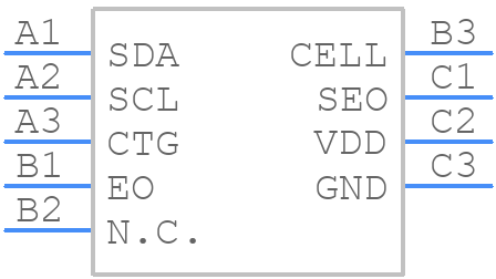 MAX17040X+U - Analog Devices - PCB symbol