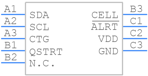 MAX17044X+ - Analog Devices - PCB symbol