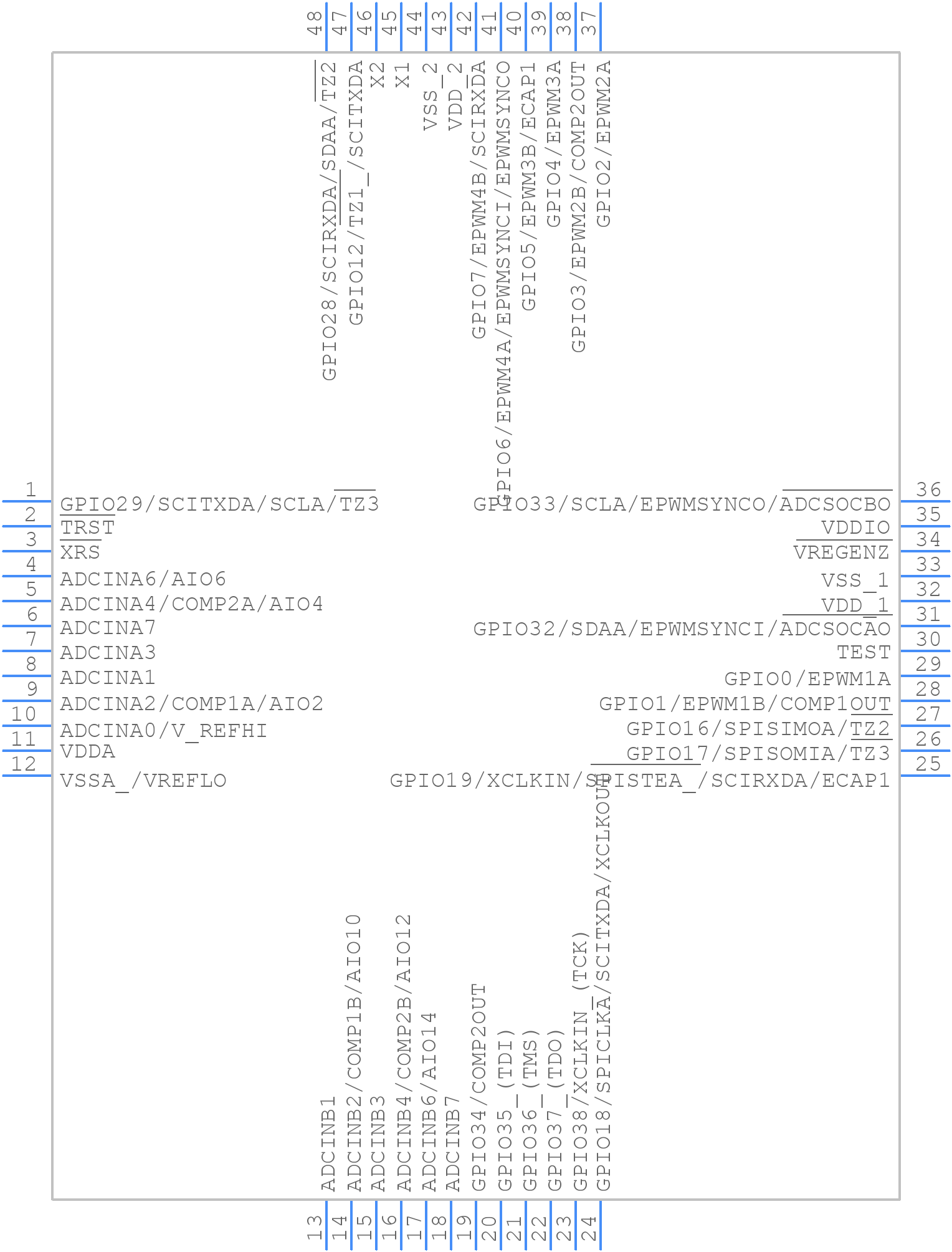 TMS320F28027FPTT - Texas Instruments - PCB symbol