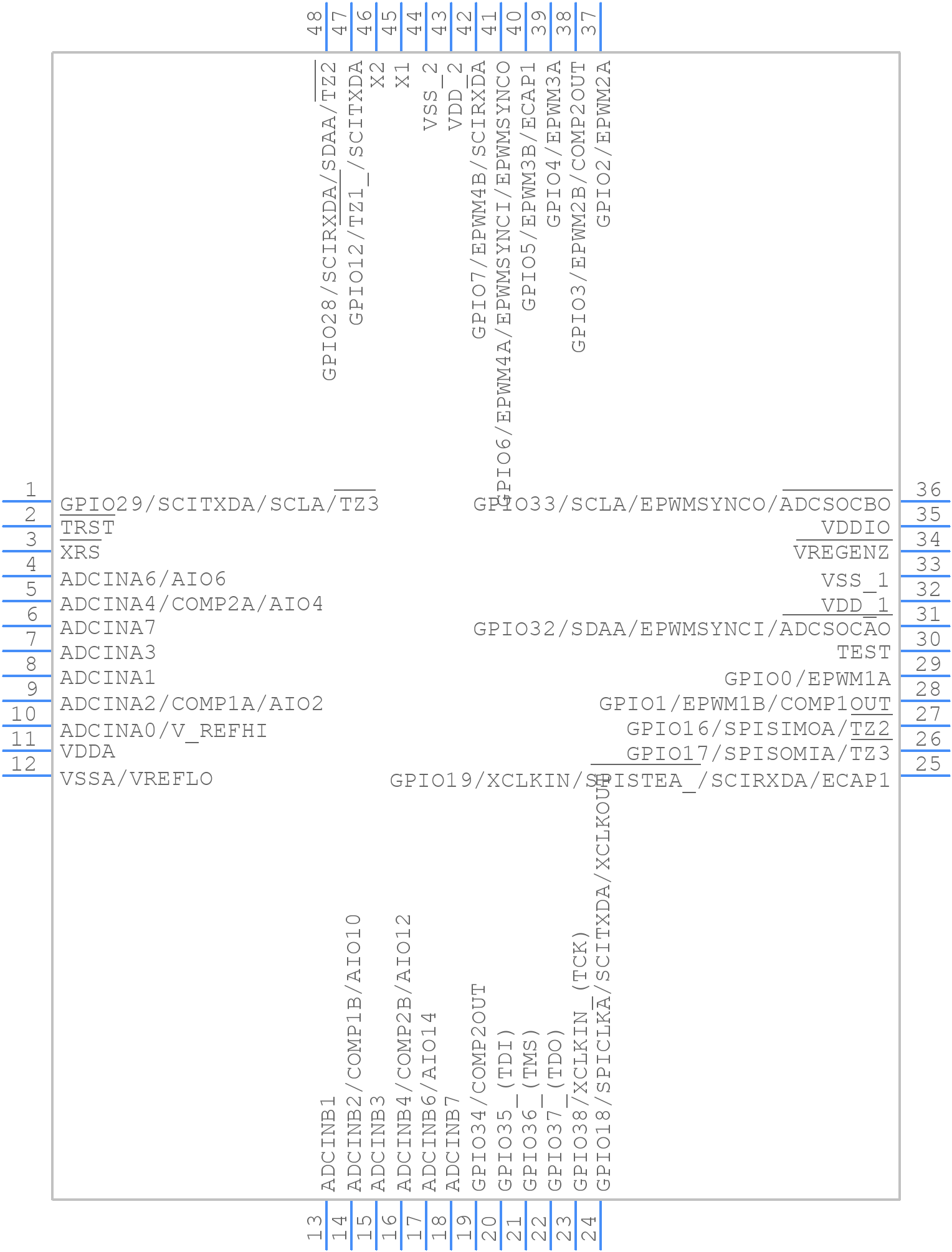 TMS320F28027PTS - Texas Instruments - PCB symbol