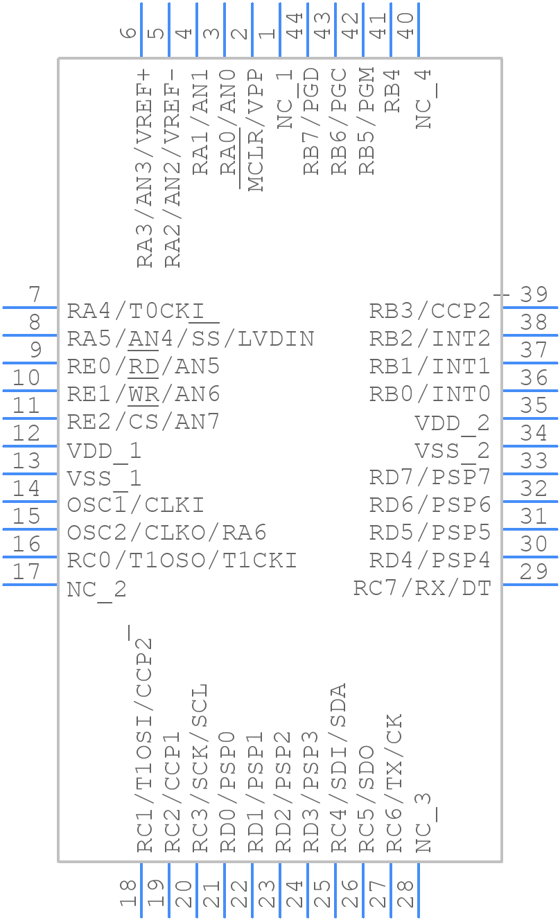 PIC18F452T-I/L - Microchip - PCB symbol