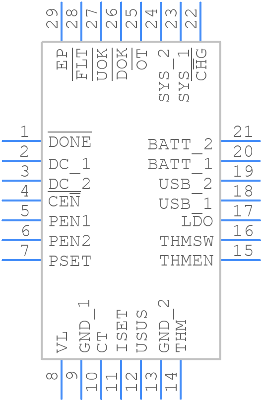 MAX8934AETI+ - Analog Devices - PCB symbol
