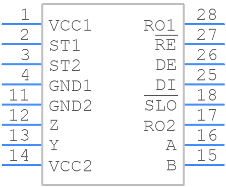 MAX3535ECWI+ - Analog Devices - PCB symbol