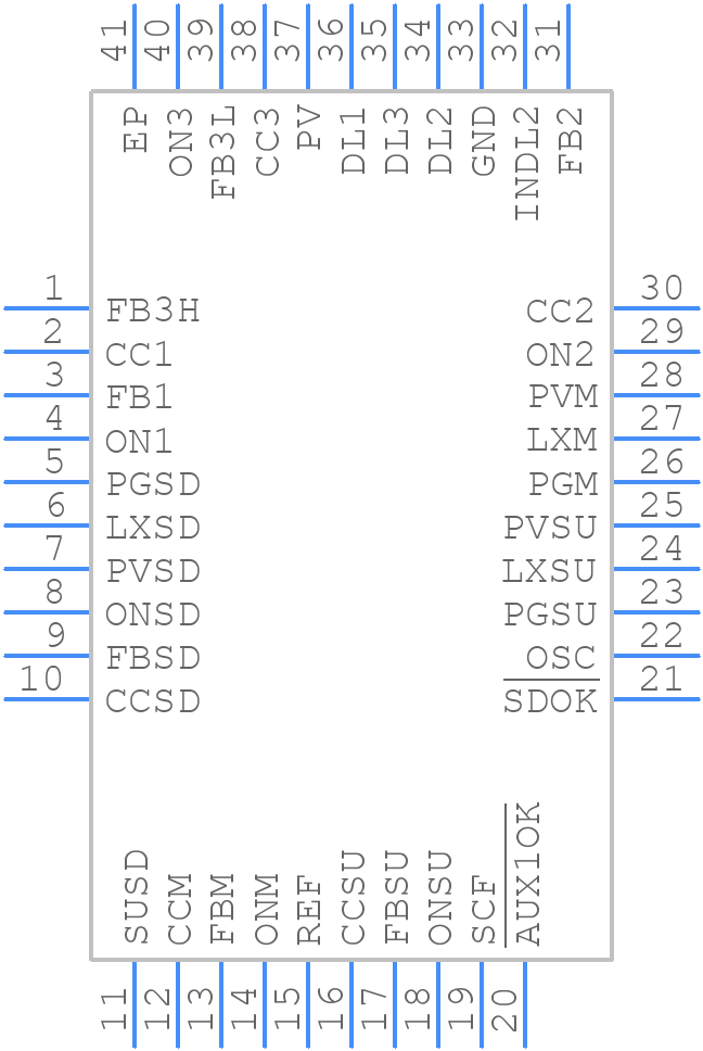 MAX1567ETL+ - Analog Devices - PCB symbol