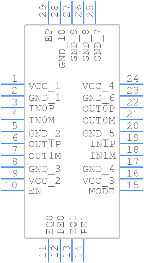 MAX14986ETI+ - Analog Devices - PCB symbol