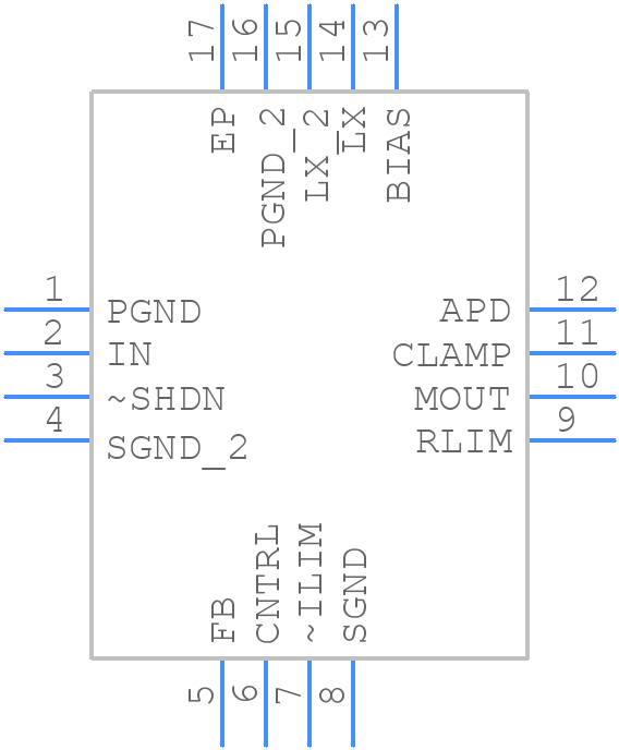 MAX15059AETE+T - Analog Devices - PCB symbol