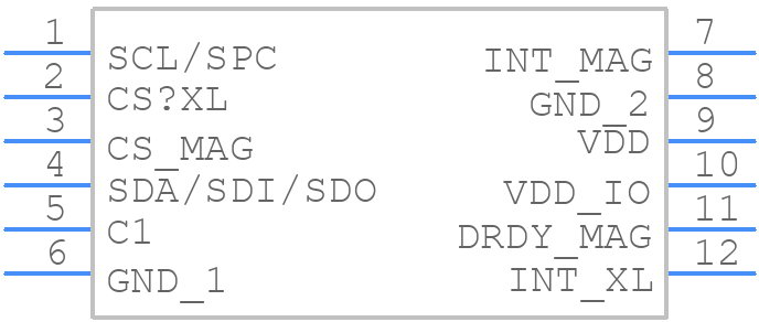 LSM303C - STMicroelectronics - PCB symbol