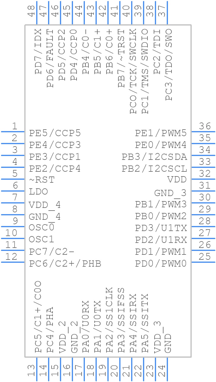 LM3S601-IQN50-C2 - Texas Instruments - PCB symbol