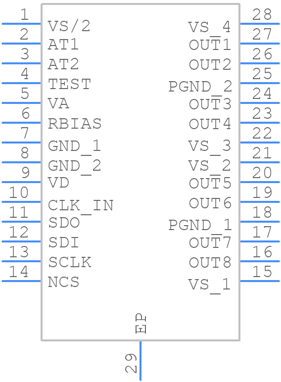 TPIC84000TPWPRQ1 - Texas Instruments - PCB symbol