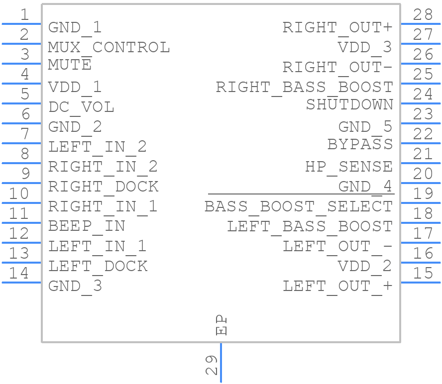LM4836MTEX/NOPB - Texas Instruments - PCB symbol