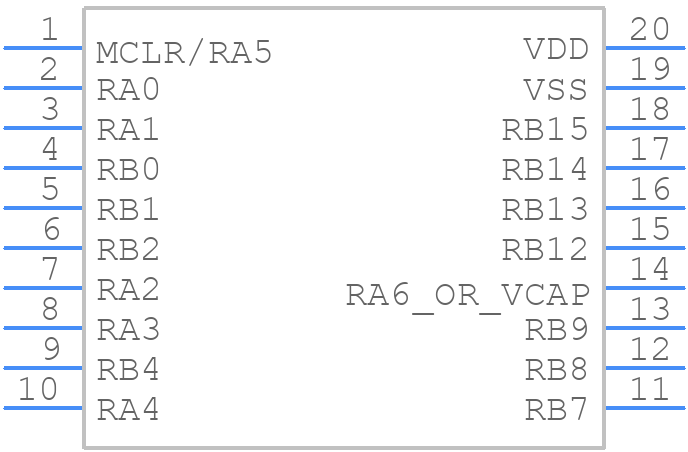 PIC24FV32KA301-I/P - Microchip - PCB symbol