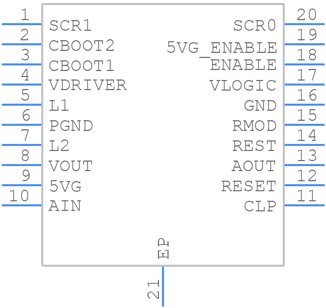 TPIC74101QPWPRQ1 - Texas Instruments - PCB symbol