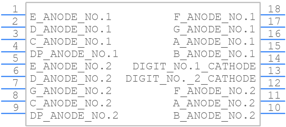 HDSP-523E - Avago Technologies - PCB symbol