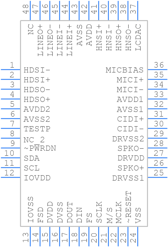 TLV320AIC24KIPFB - Texas Instruments - PCB symbol