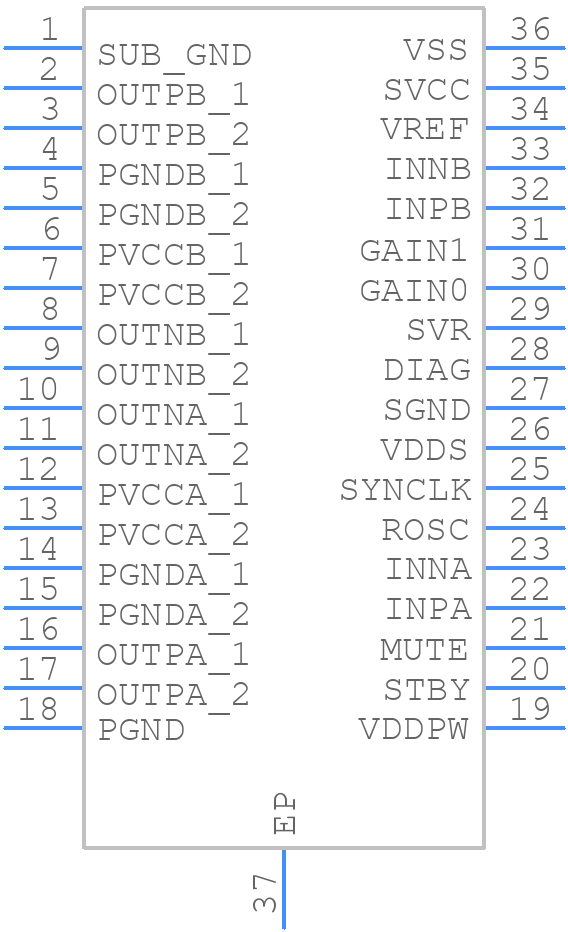 TDA7498 - STMicroelectronics - PCB symbol
