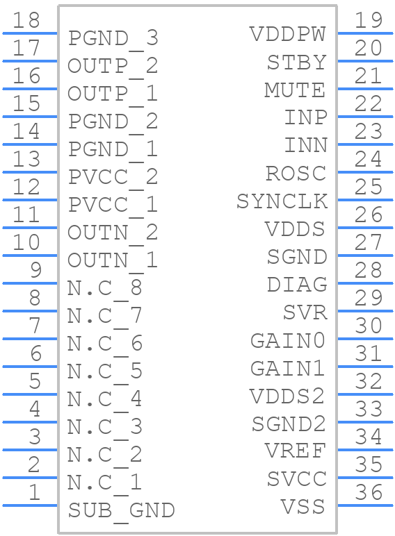 TDA7498MVTR - STMicroelectronics - PCB symbol