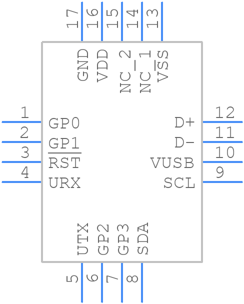 MCP2221A-I/ML - Microchip - PCB symbol
