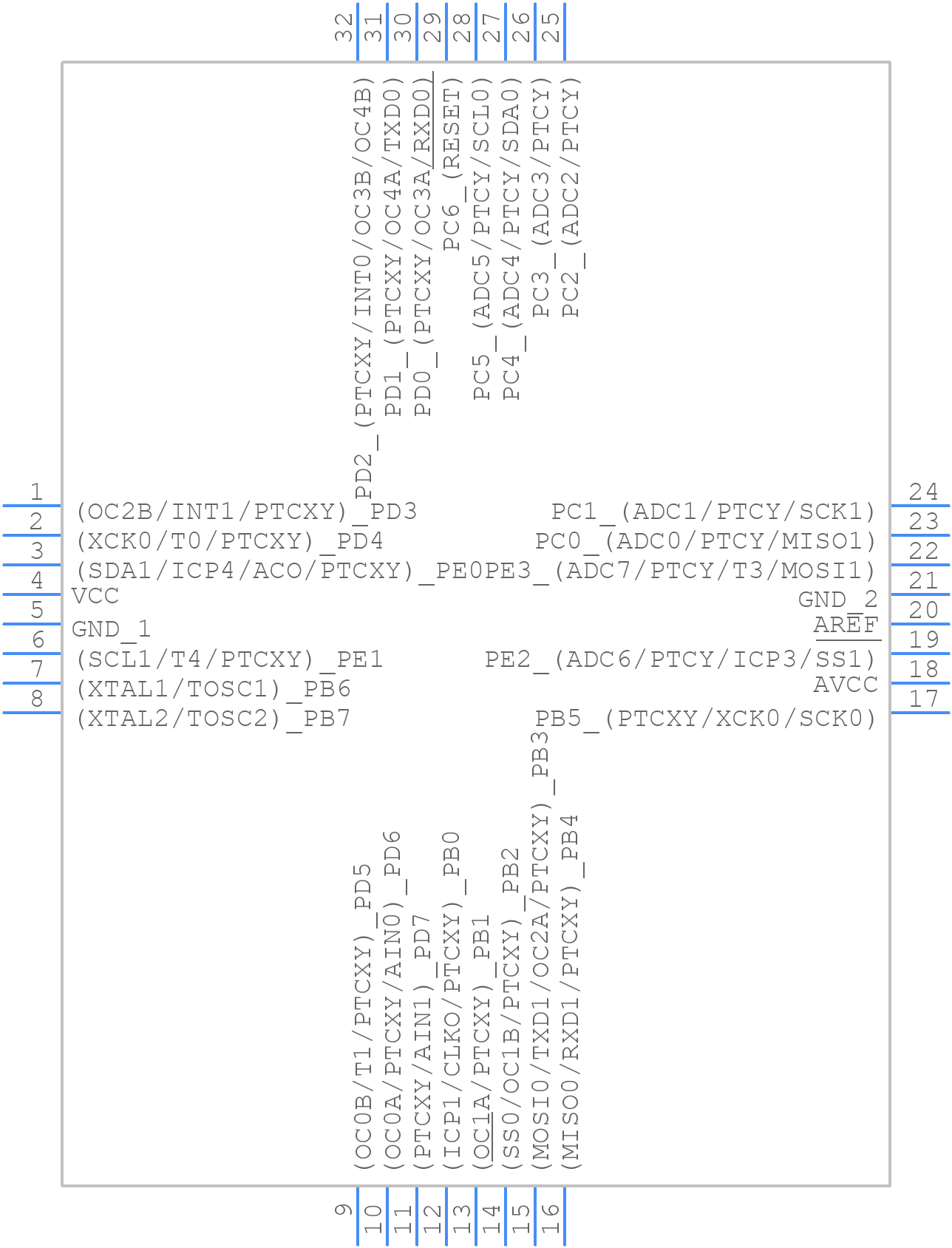 ATMEGA328PB-AU - Microchip - PCB symbol