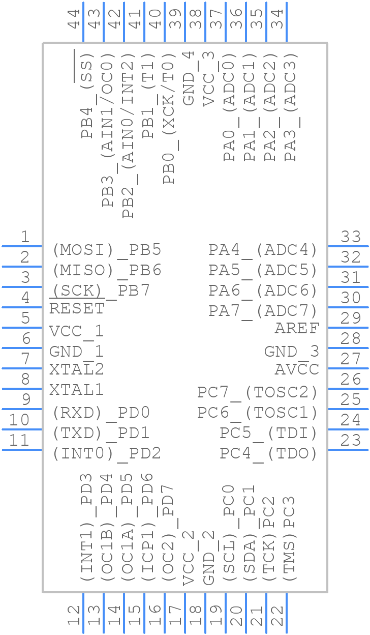 ATMEGA16-16AU - Microchip - PCB symbol