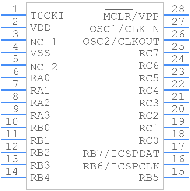 PIC16F57-I/SP - Microchip - PCB symbol