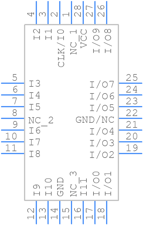 PALCE22V10Z-25JC - Lattice Semiconductor - PCB symbol
