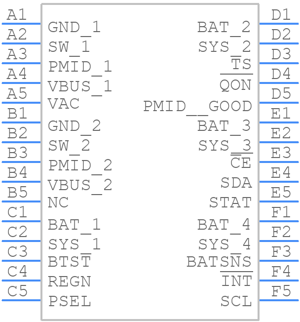 BQ25618YFFR - Texas Instruments - PCB symbol
