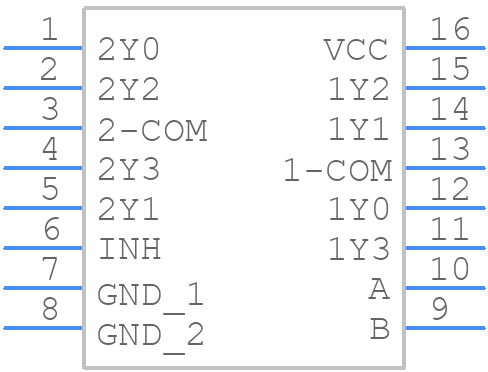 SN74LV4052AD - Texas Instruments - PCB symbol