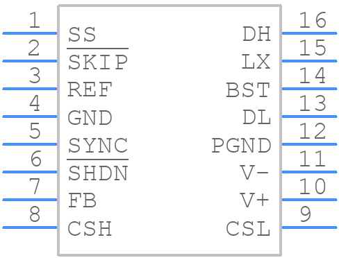 MAX797HESE+T - Analog Devices - PCB symbol