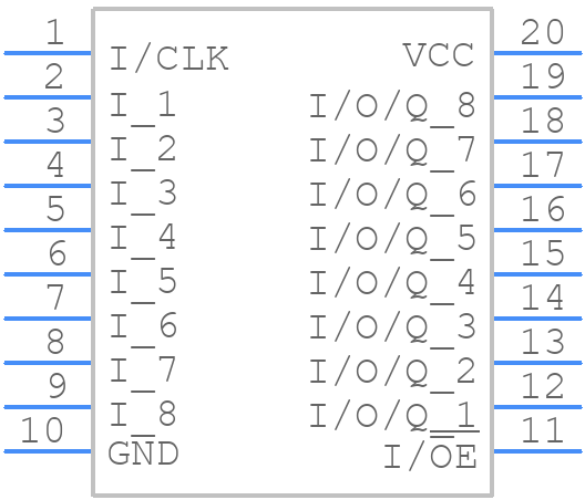 GAL16V8D-25QP - Lattice Semiconductor - PCB symbol