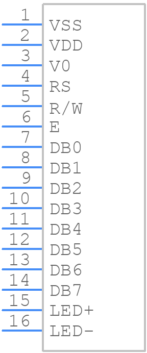 FDCC1604A-FLYYBW-51SE - Fordata - PCB symbol