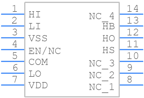UCC27714D - Texas Instruments - PCB symbol