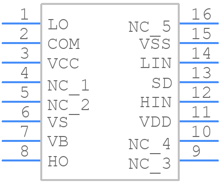 DGD2113S16-13 - Diodes Incorporated - PCB symbol