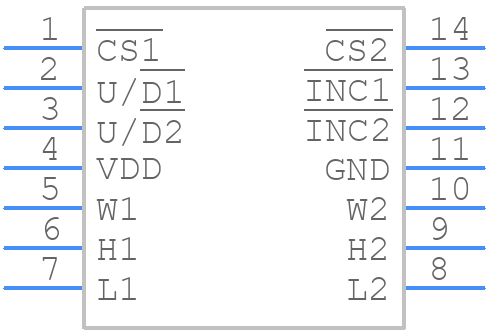 MAX5455EUD+ - Analog Devices - PCB symbol