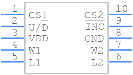 MAX5454EUB+ - Analog Devices - PCB symbol