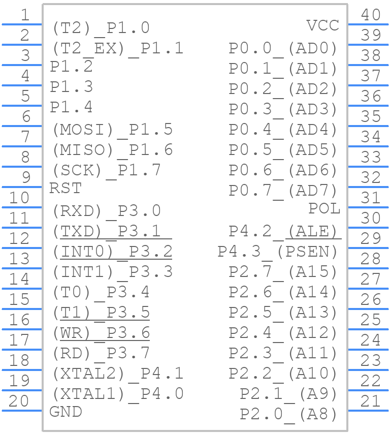 AT89LP52-20PU - Microchip - PCB symbol
