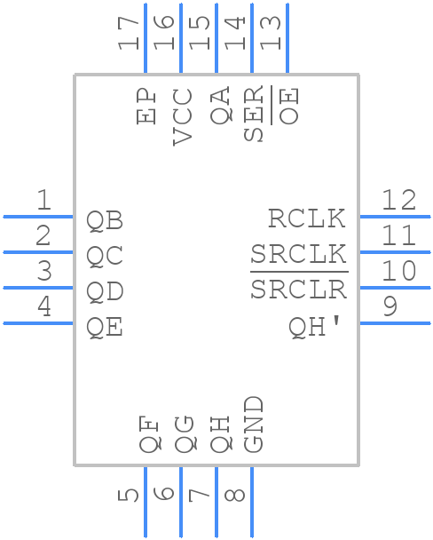 SN74HC595BRWNR - Texas Instruments - PCB symbol