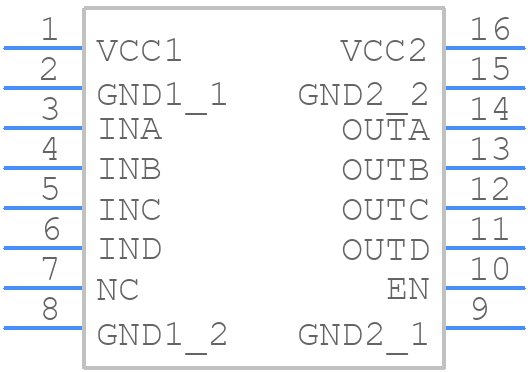 ISO7240MDWR - Texas Instruments - PCB symbol