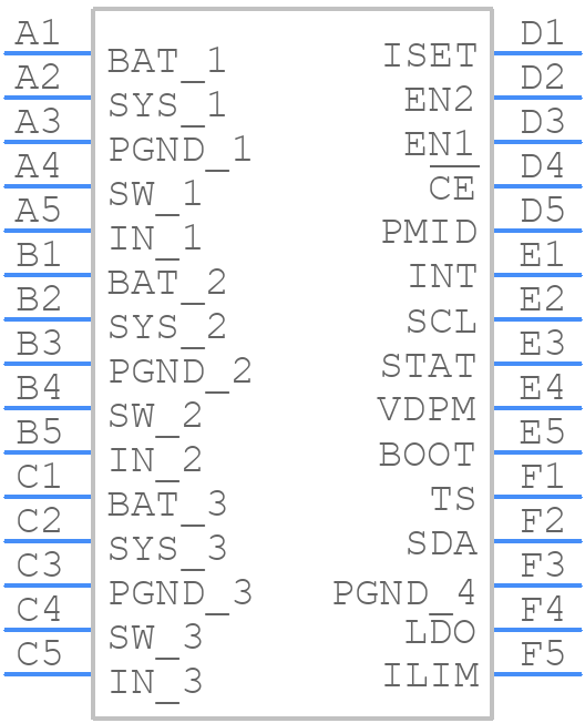 BQ24250CYFFR - Texas Instruments - PCB symbol