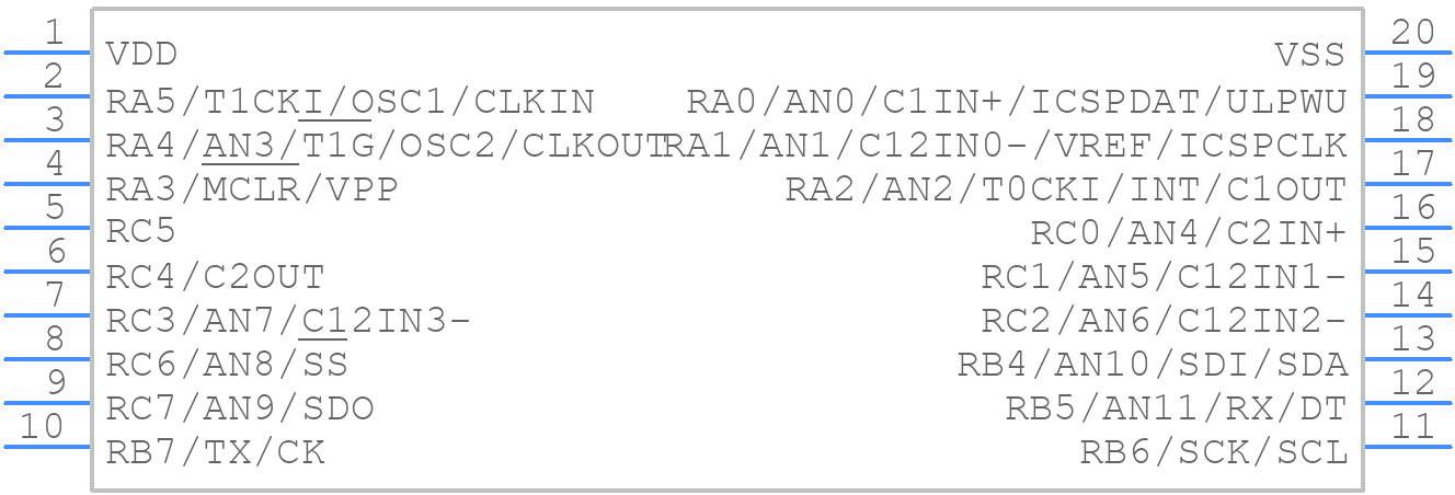 PIC16F689-E/SS - Microchip - PCB symbol