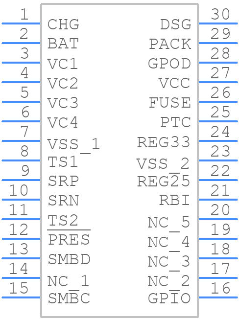 BQ30Z554DBTR-R1 - Texas Instruments - PCB symbol