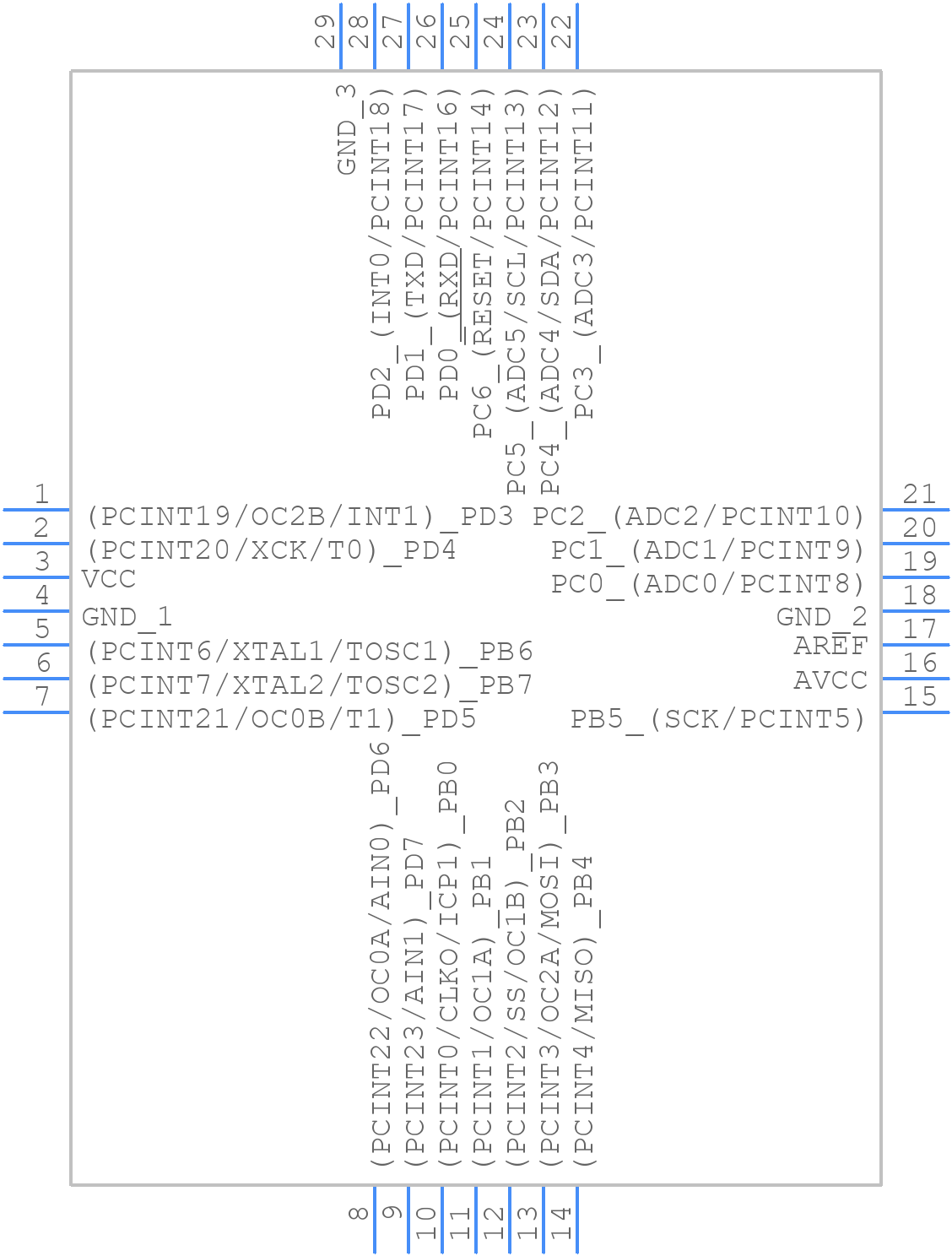 ATMEGA168A-MMHR - Microchip - PCB symbol