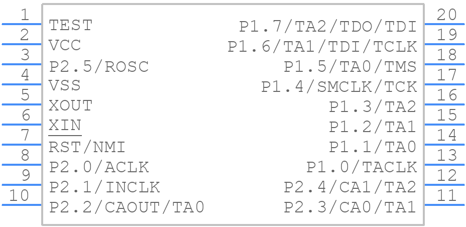 MSP430F1101AIPWR - Texas Instruments - PCB symbol