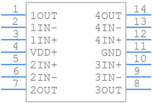 TLV2454AID - Texas Instruments - PCB symbol