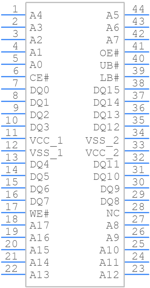 AS6C4016-55ZIN - Alliance Memory - PCB symbol